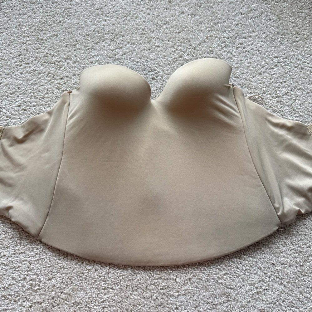 Unique Lingerie Women’s Tan Strapless Longline Corset Bra